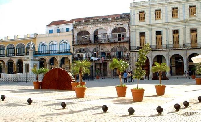 The Old Square is located in Old Havana